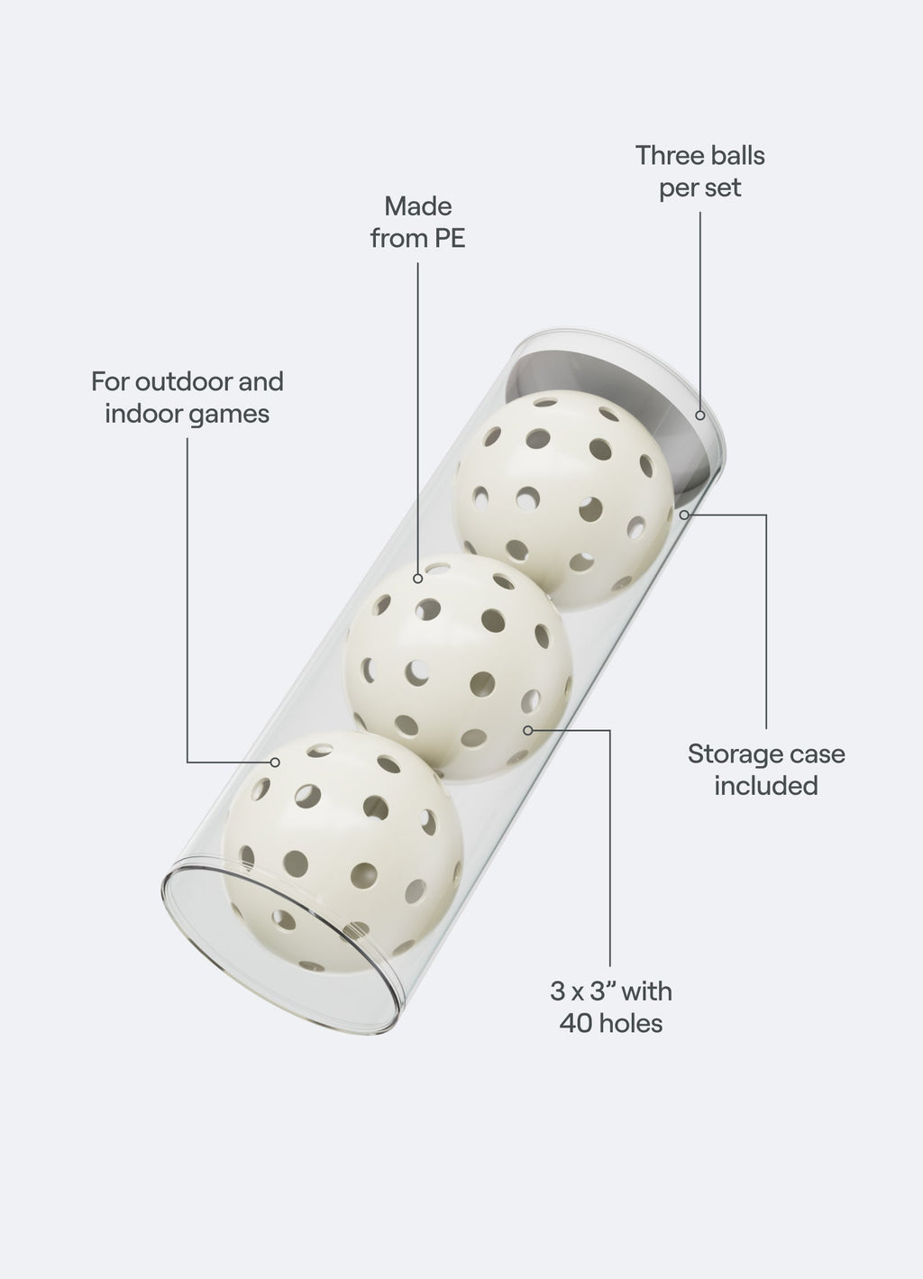 Balles de pickleball – Lot de 3
